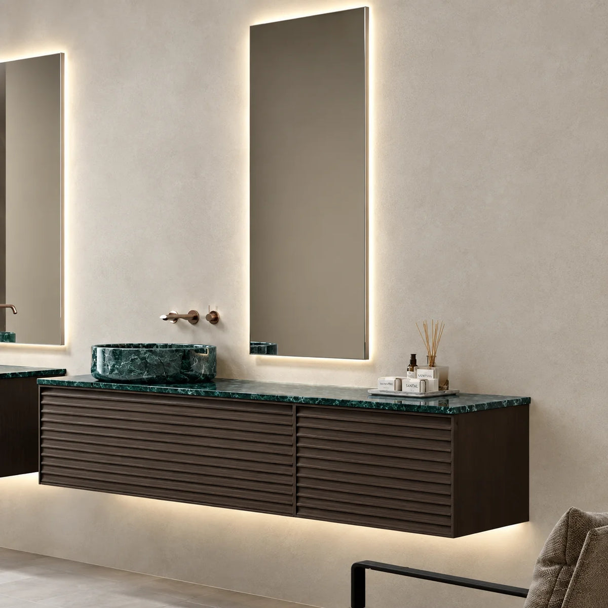 Ensemble complet meuble salle de bain Serpentine 180 cm