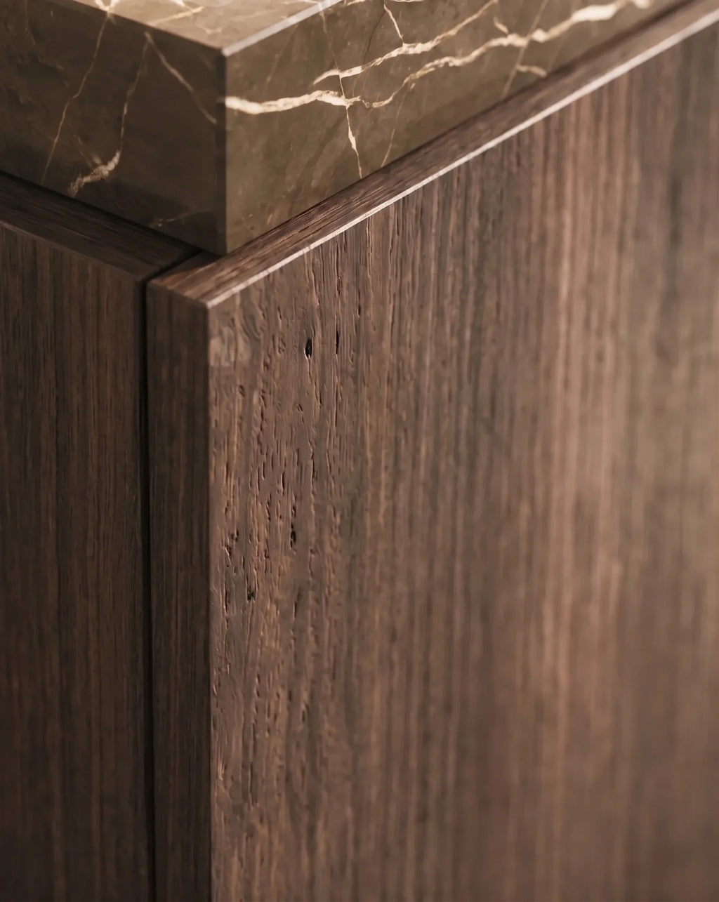 Meuble bois 90 cm avec vasque marbre, Luys