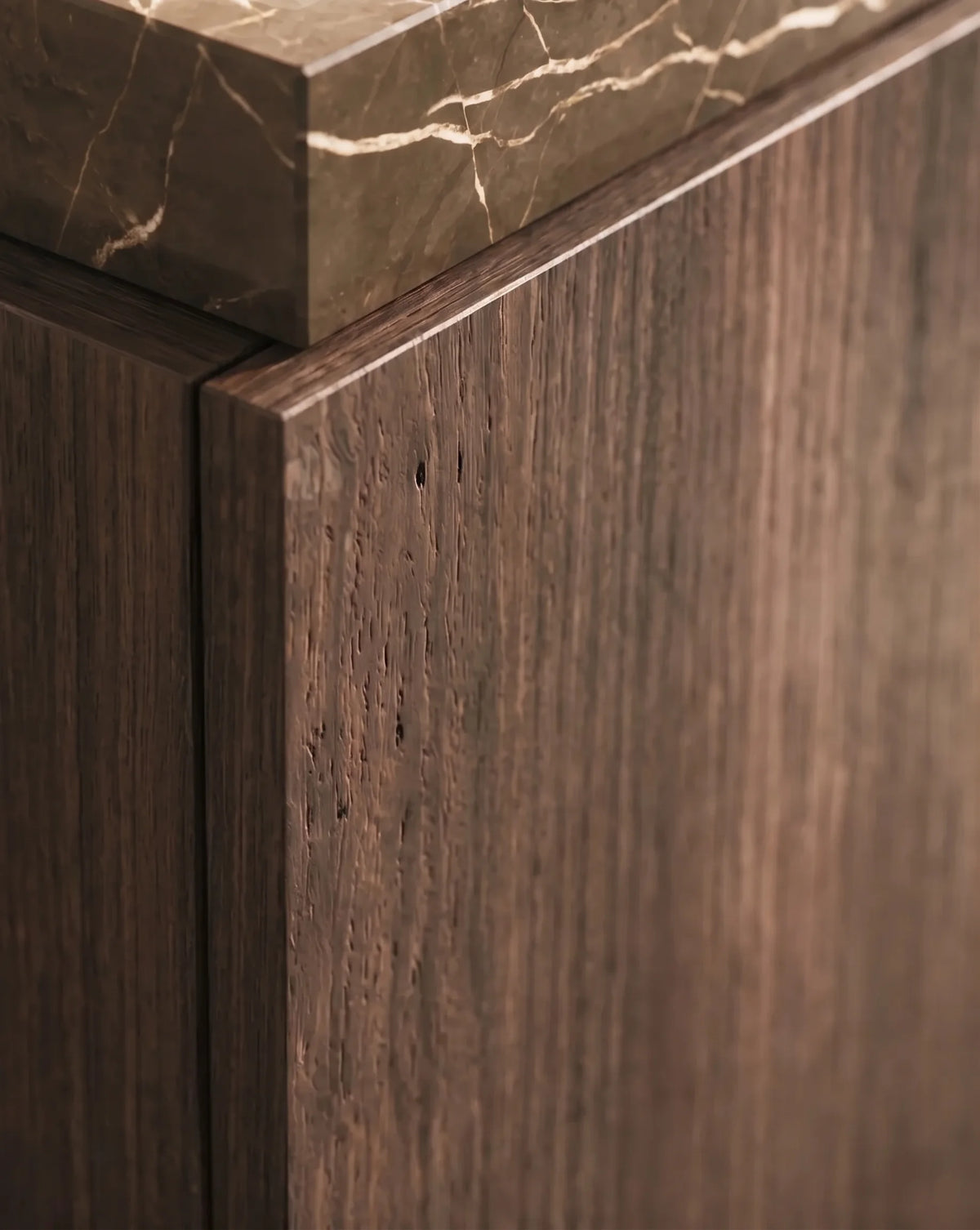 Meuble bois 90 cm avec vasque marbre, Luys