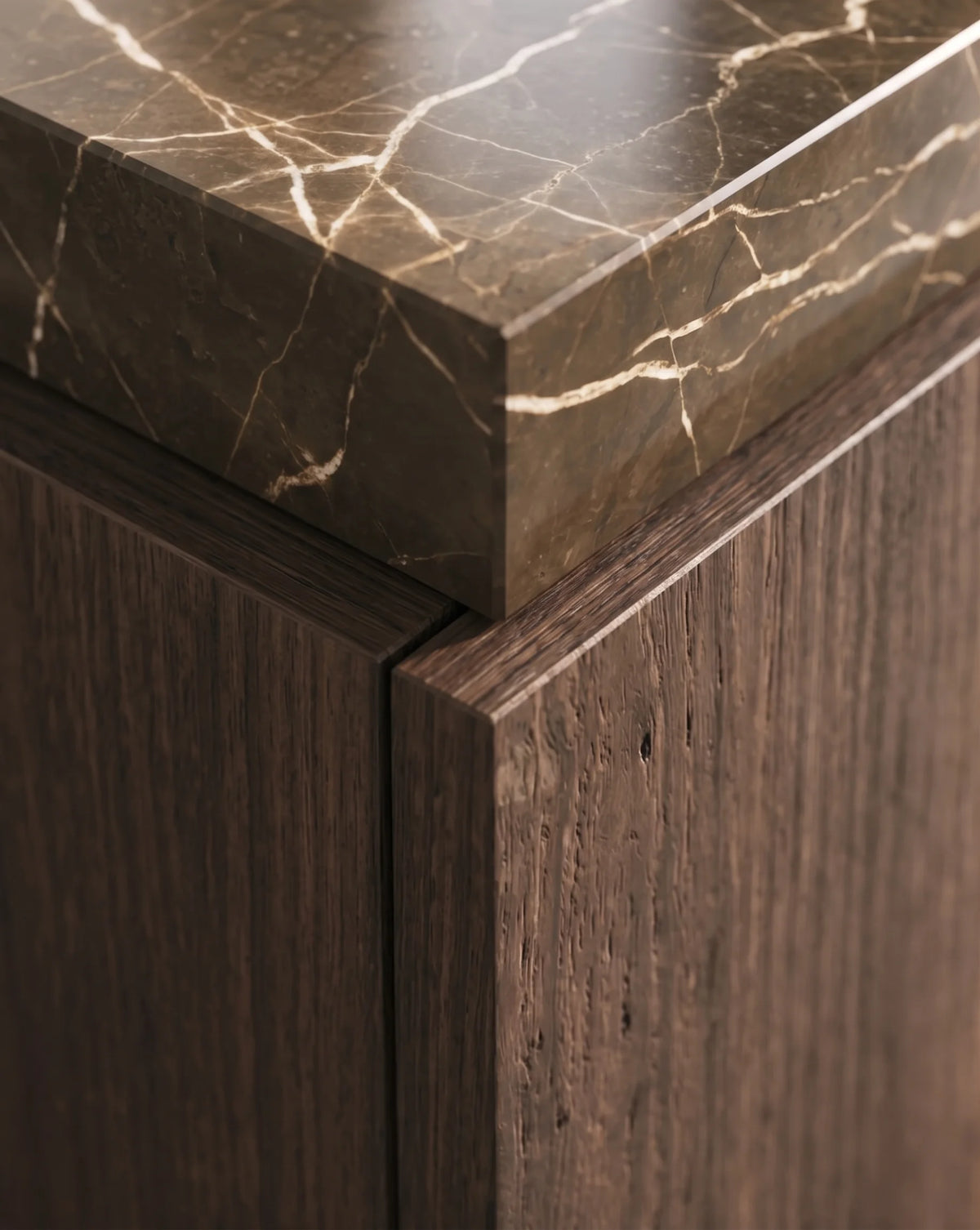 Meuble bois, 140cm avec double vasque marbre, Luys