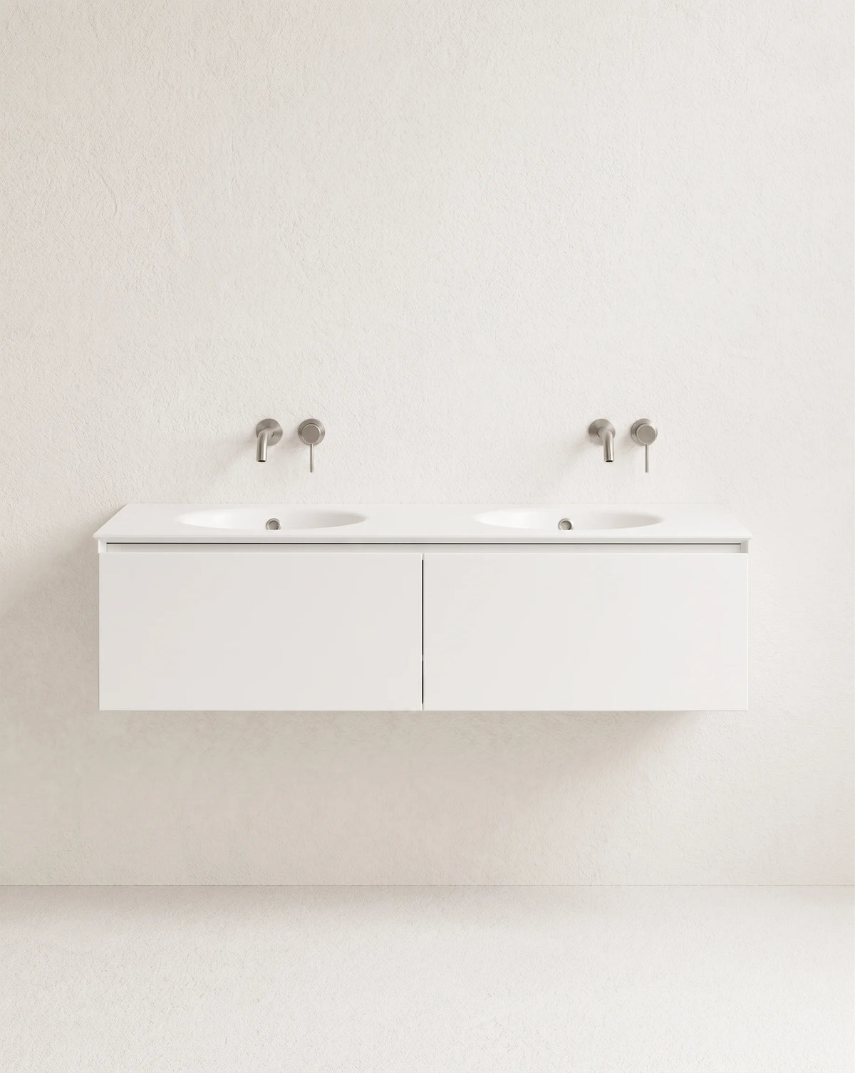 Meuble laque, 140cm avec plan double vasque intégrée, Bellea