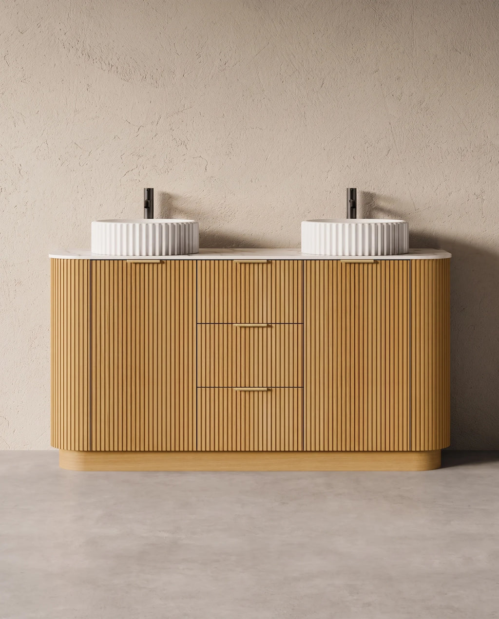 Meuble salle de bain, plan pierre 150cm, Leny