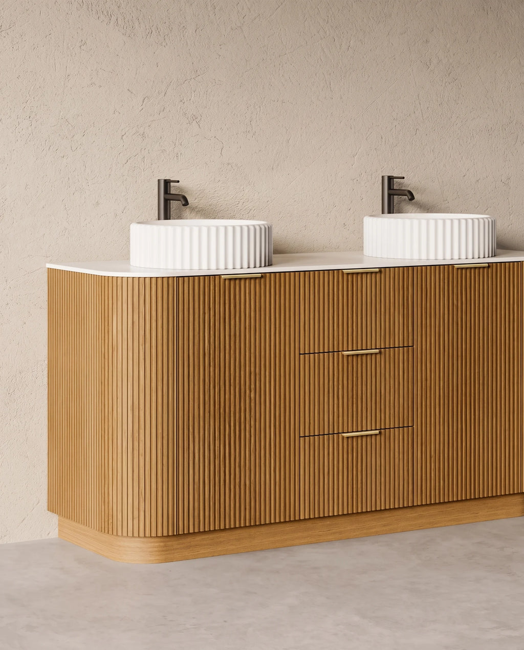 Meuble salle de bain, plan pierre 150cm, Leny
