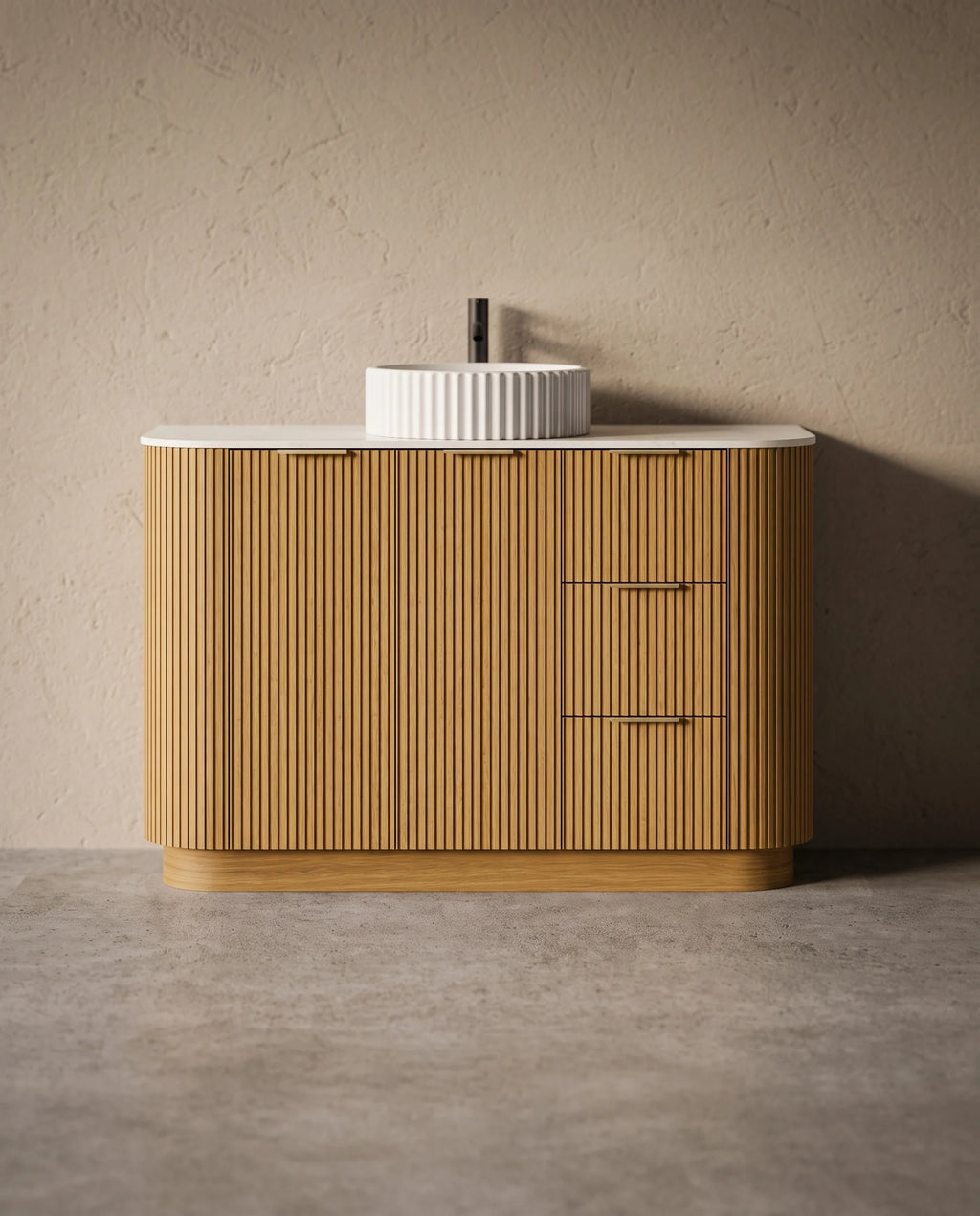 Meuble salle de bain plan pierre 120cm - Leny