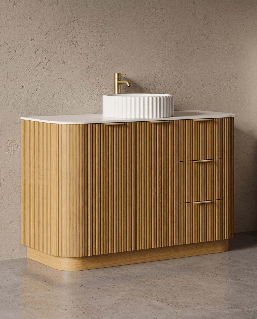 Meuble salle de bain plan pierre 120cm - Leny